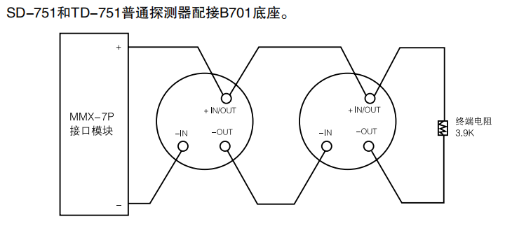 JTW-BCD-TD751普通非编址感温河北探测器接线图